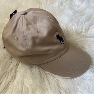 Beige Polo Hat with Leather Strap